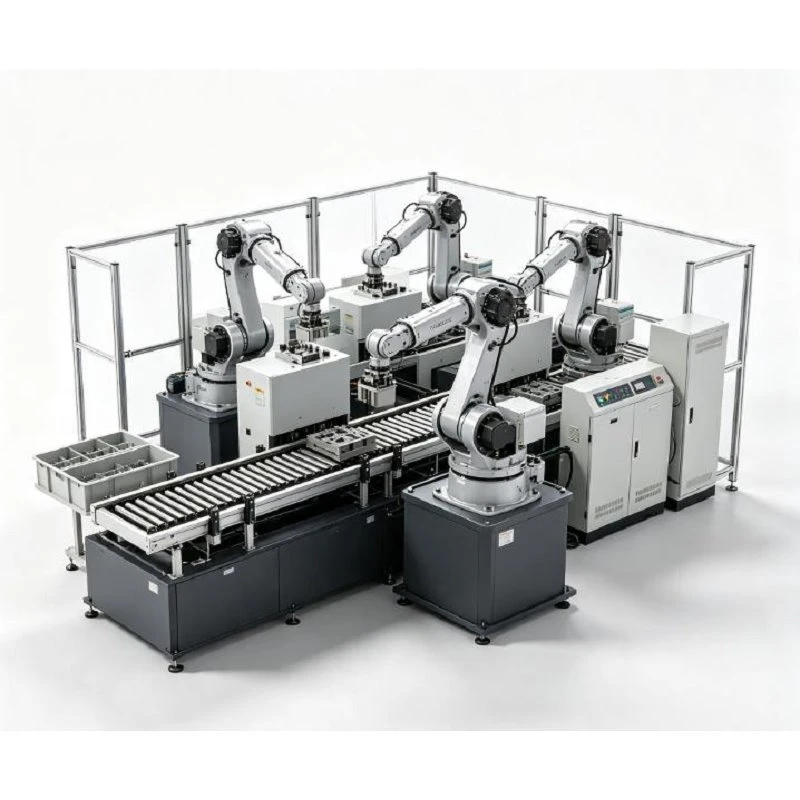 Robot for lasting og lossing av flere-maskiner